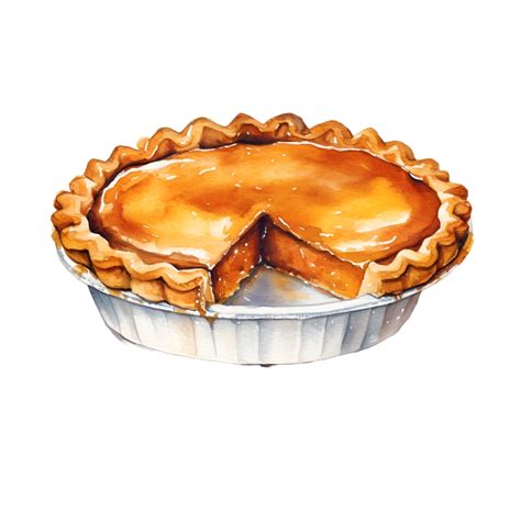 Pumpkin Sweet Potato Pie Watercolor Clipart Ai Generated 25005244 Png