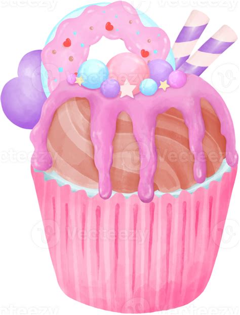 Watercolor Cupcake Elements 23294912 Png