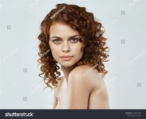 Beautiful Woman Curly Hair Naked Shoulders Stock Photo 1378202900 Shutterstock