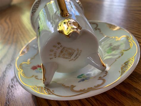 Tiger Yedi Inc Porcelain Japan Gold Leaf Teacup With Saucer Etsy