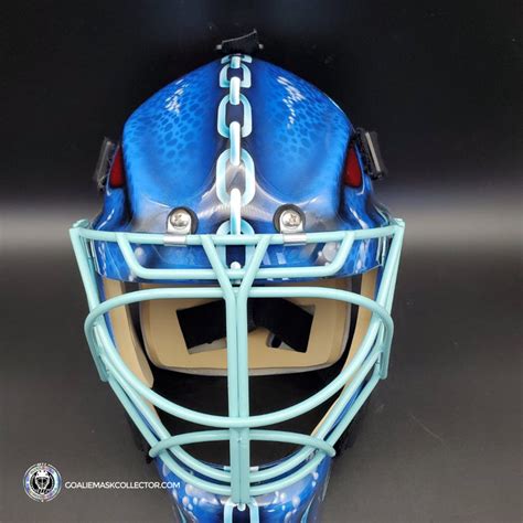 Custom: Seattle Kraken Goalie Mask Unsigned V2 + Electric Blue Grill ...