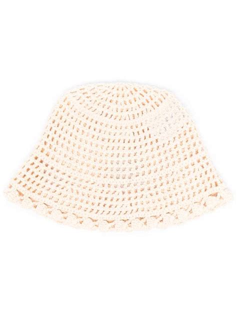 Buy The Garment Crochet Knit Bucket Hat Neutrals At Off