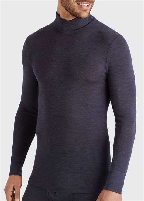 Hanro Mens Woolen Silk Turtleneck Shirt Bergdorf Goodman