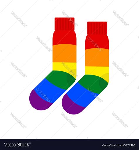 Socks With Lgbt Flag Rainbow Colored Socks Gay Vector Image