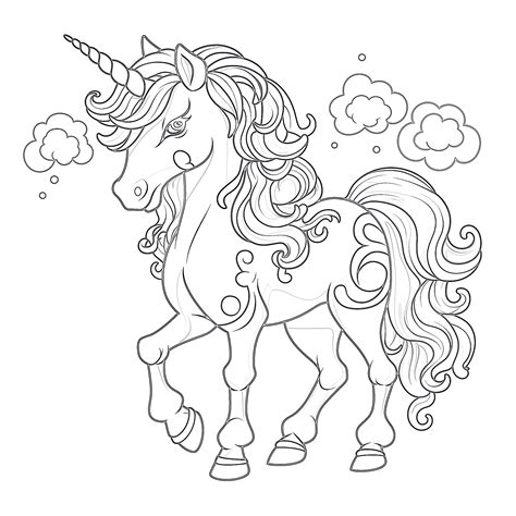 Pink Unicorn Coloring Page | Coloring Pages Mimi Panda