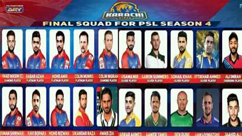 Psl 2019 Karachi Kings Full Squad Karachi Kings Squad For Pakistan