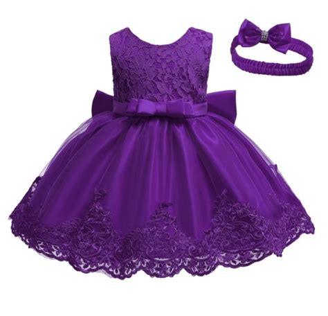 Solid Purple Matching Set Dress For Infant Girls Purple Tutu Dress For