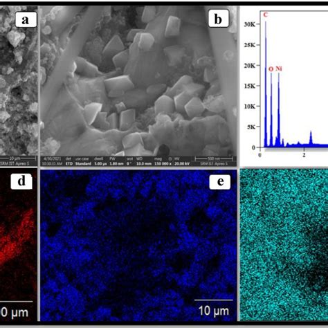 Fesem Images Of A Go Nio Nanocomposite B Nio Nps C Edx Of Go Nio And