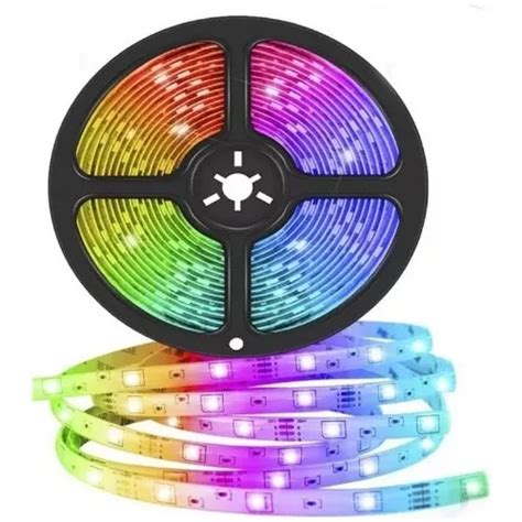 Cinta Led Tira Luces 5mts Rgb Multicolor Con Control Deluxe Cuotas