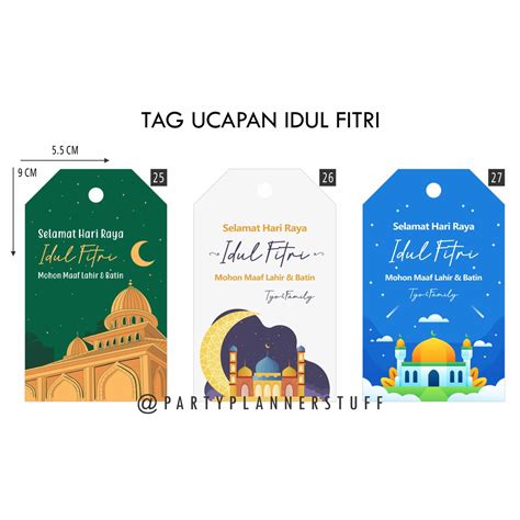 Hangtag Parcel Kartu Ucapan Hampers Lebaran Kartu Ucapan Idul Fitri