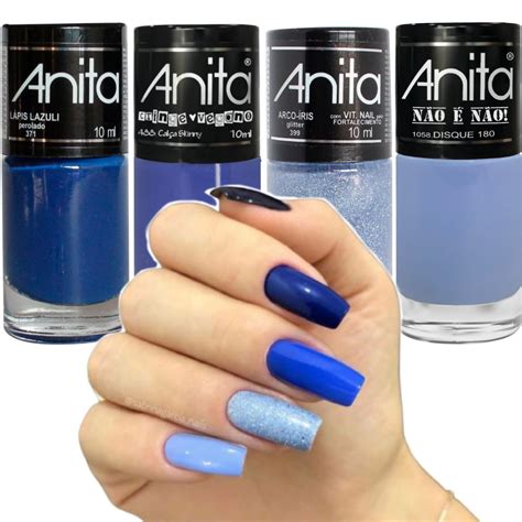 Kit Esmaltes Anita Tons De Azul Shopee Brasil