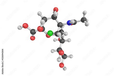 3d Structure Of Lactaminic Acid An N Acyl Derivative Of Neurami Stock