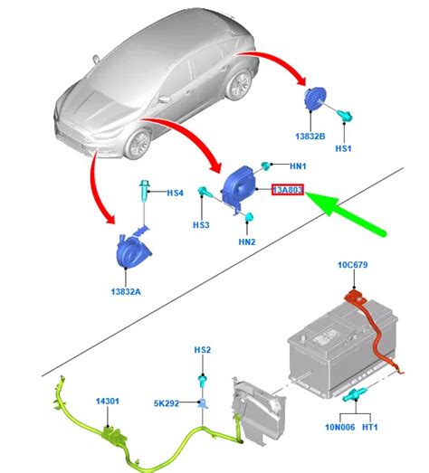 Neu Ford Focus Mk C Horn Signal Assy Av N G Ae