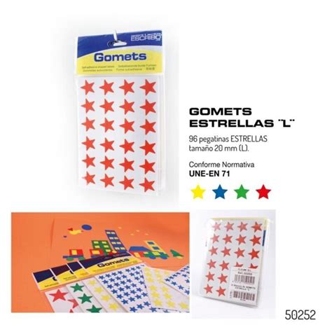 Blister 96 Gomets Estrella 20 Mm Colores Parchis ESCRIBO Line