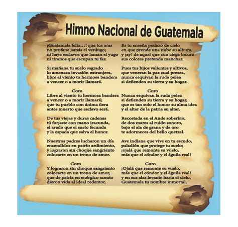 Himno Nacional De Guatemala Letra Del Himno Nacional Himno Nacional Himnos