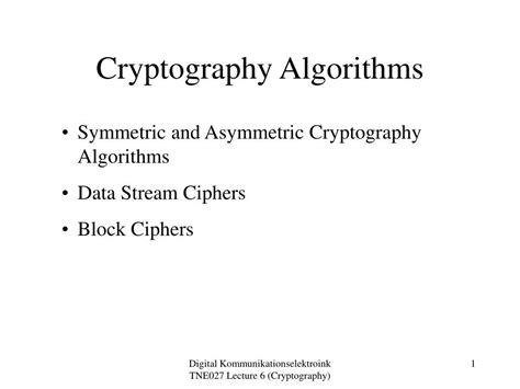 PPT - Cryptography Algorithms PowerPoint Presentation, free download ...