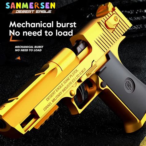 Gun Toys Gold Toy Guns Airsoft Pistol Burst Shell Ejection Weapons Soft ...