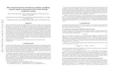 More Chemical Detection Through Less Sampling Amplifying Chemical