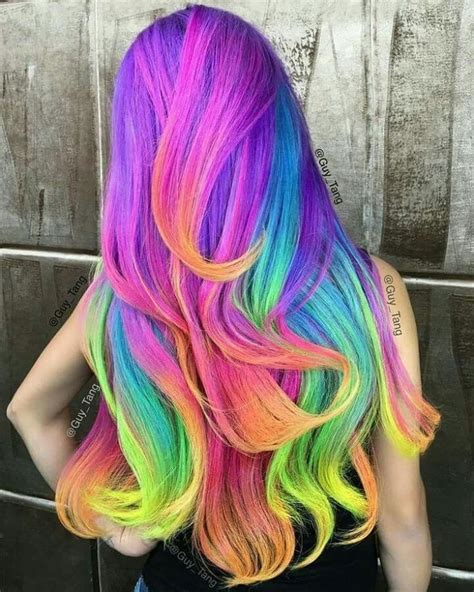 Pin By ⭐karen Lr⭐ ⭐ramirez⭐ On Hair♡ Rainbow Hair Color Unicorn