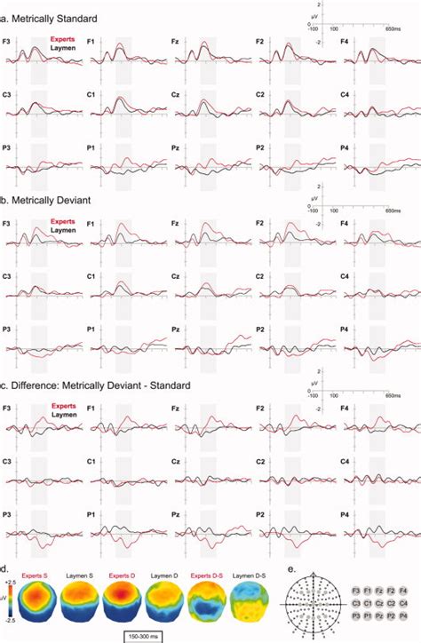 Grand Average ERP Waveforms For An Array Of 15 Electrode Sites ERPs In