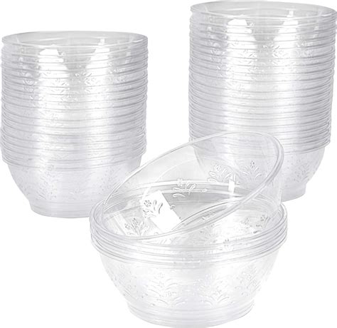 Matana 40 Small Clear Plastic Mini Dessert Pots Multi Use Appetizer