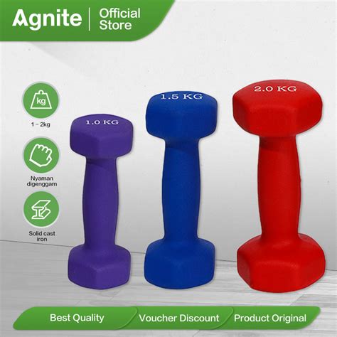 Jual Agnite Barbel Dumbell Kg Dumbbell Vinyl Er Shopee Indonesia