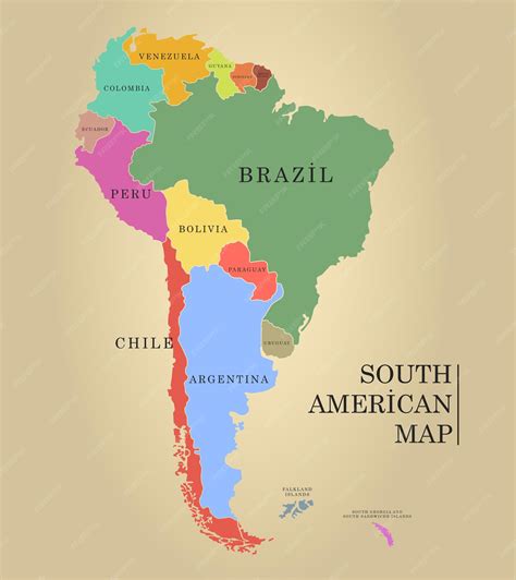 Mapa Vectorial De América Del Sur Con Capitales De Países Y Ciudades