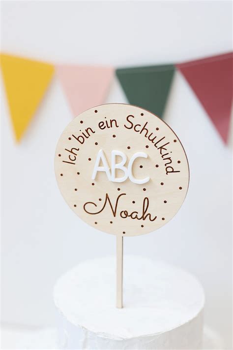 Cake Topper Aus Holz Ich Bin Ein Schulkind