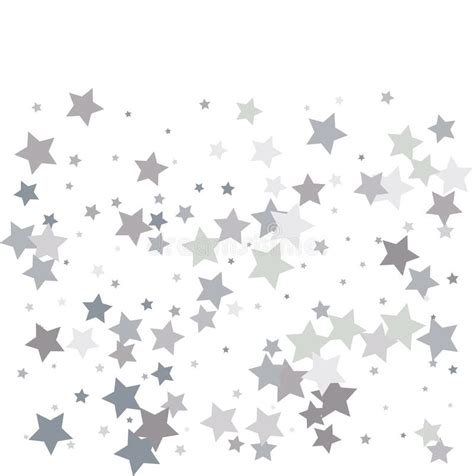 Silver Glitter Falling Stars. Silver Sparkle Star on White Background ...