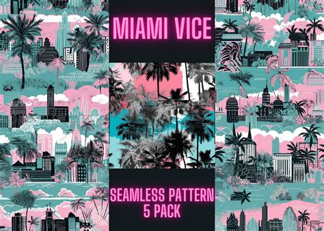 Seamless Pattern With Miami Vice Colors Pack Scrapbook Paper