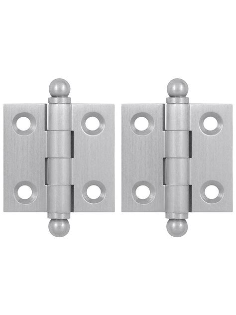 Pair of Solid Brass Cabinet Hinges - 1 1/2" x 1 1/2" in Satin Chrome ...