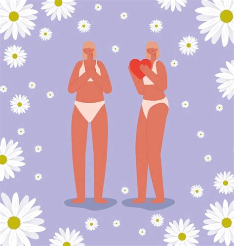 Premium Vector Beautiful Women Pair In Underwear Diversity Concept