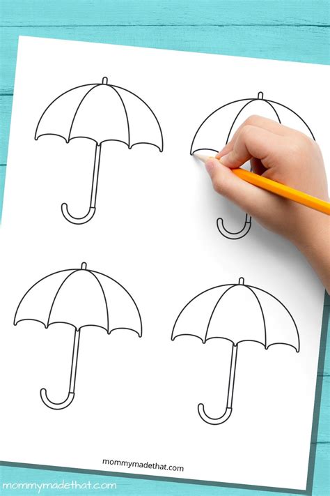 Umbrella Template And Outlines Free Printables