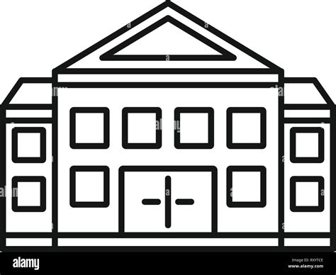 Courthouse Building Icon Outline Courthouse Building Vector Icon For