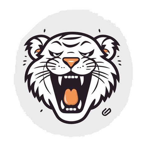 Premium Vector Cheerful Tiger Head Vector Illustration Isolated On