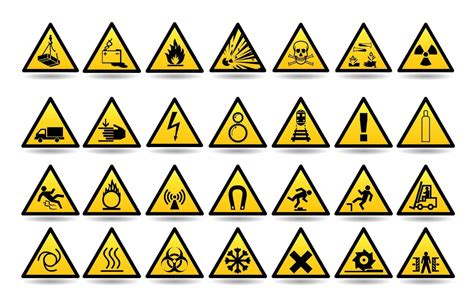 Set Of Warning Signs 53823895 Vector Art At Vecteezy