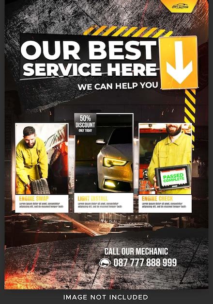 Premium Psd Mechanic Service Offer Repair Advertisement Template