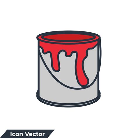 Paint Bucket Icon Logo Vector Illustration Paint Bucket Symbol