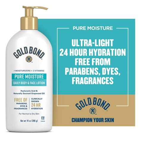 Gold Bond Pure Moisture Body And Face Lotion And Cream For Dry Skin 14oz