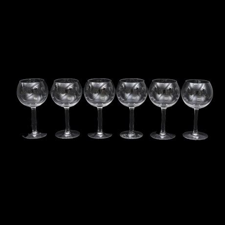 VINGLAS 6 St Orrefors 1900 Tal Glas Serviser Auctionet