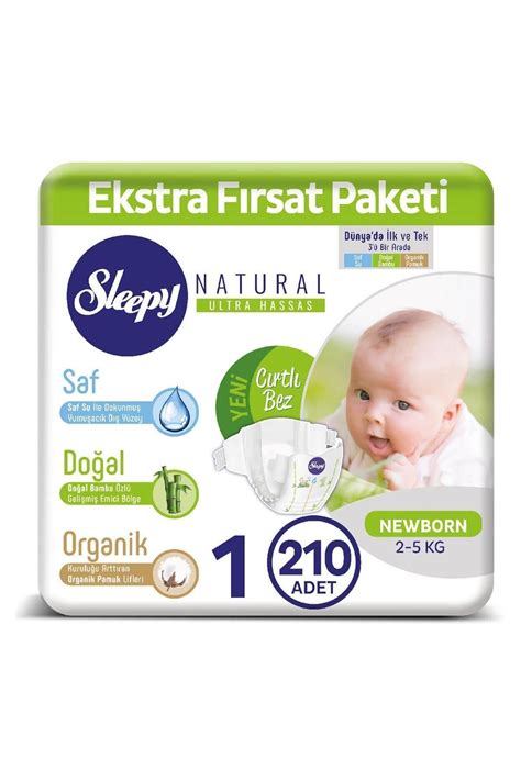 Sleepy Natural 1 Numara Bebek Bezi Yenidoğan 210 Adet Fiyatı Yorumları