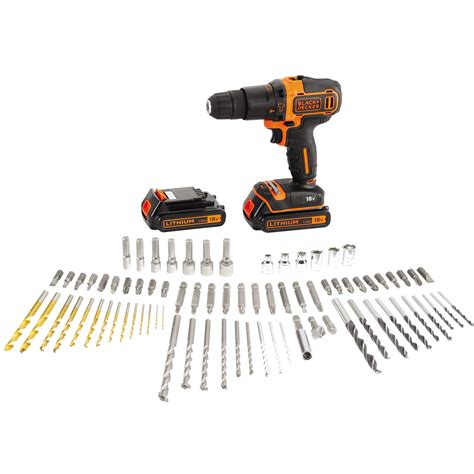 Акумулаторна ударна бормашина Black&Decker BDC718AS2F, 18 V, 80 ...