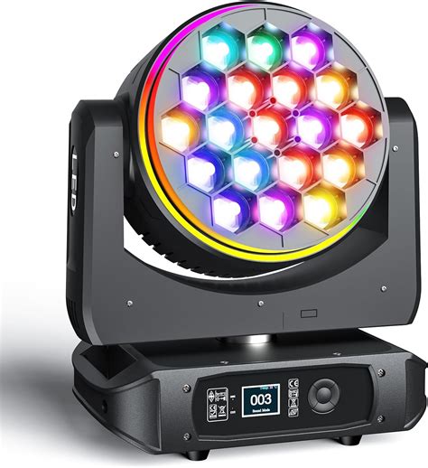 WZYBUTA 19 x 40W Lyre LED DMX512 Jeux de Lumière DJ RGBW Beam Wash Zoom