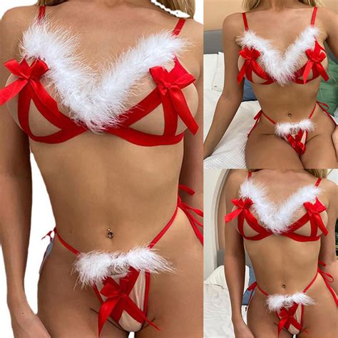 Womens Lingerie Set Party Outfits Sexys Christmas Cosutme Xmas Bras New Year Ebay