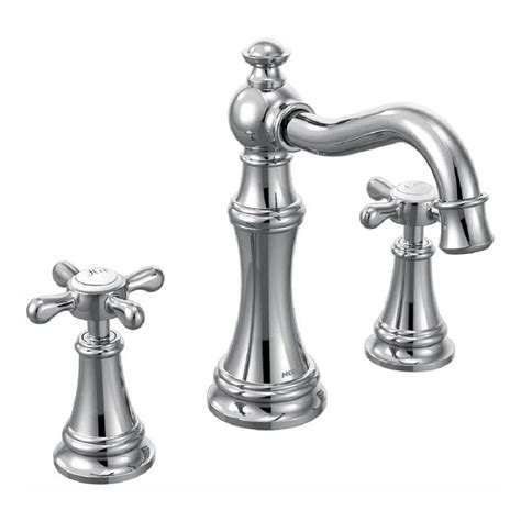 Moen Weymouth 8 Inch Widespread 2 Handle High Arc Bathroom Faucet Trim Kit In Chrome Valv