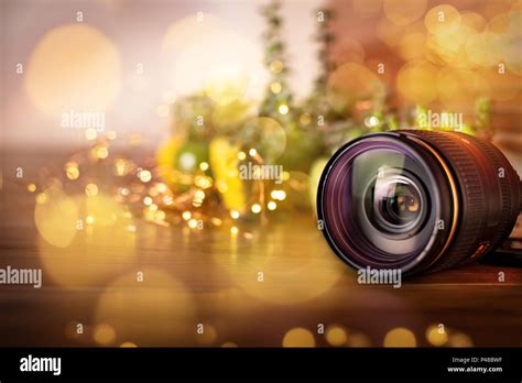 Nikon lens with light bokeh Stock Photo - Alamy