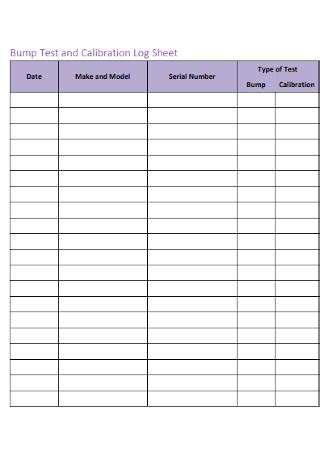 4 Gas Monitor Calibration Log Sheet