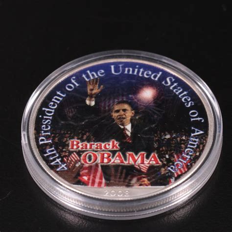 2008 Barack Obama Colorized Silver Eagle Ebth