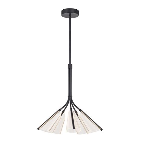 Kuzco CH62628 BK LG Mulberry Contemporary Black LED Lighting Chandelier