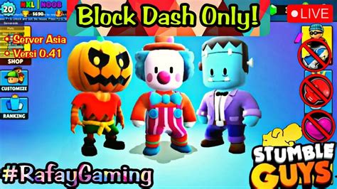 LIVE Mabar Stumble Guys Block Dash Only 9 Belajar Sampai PRO